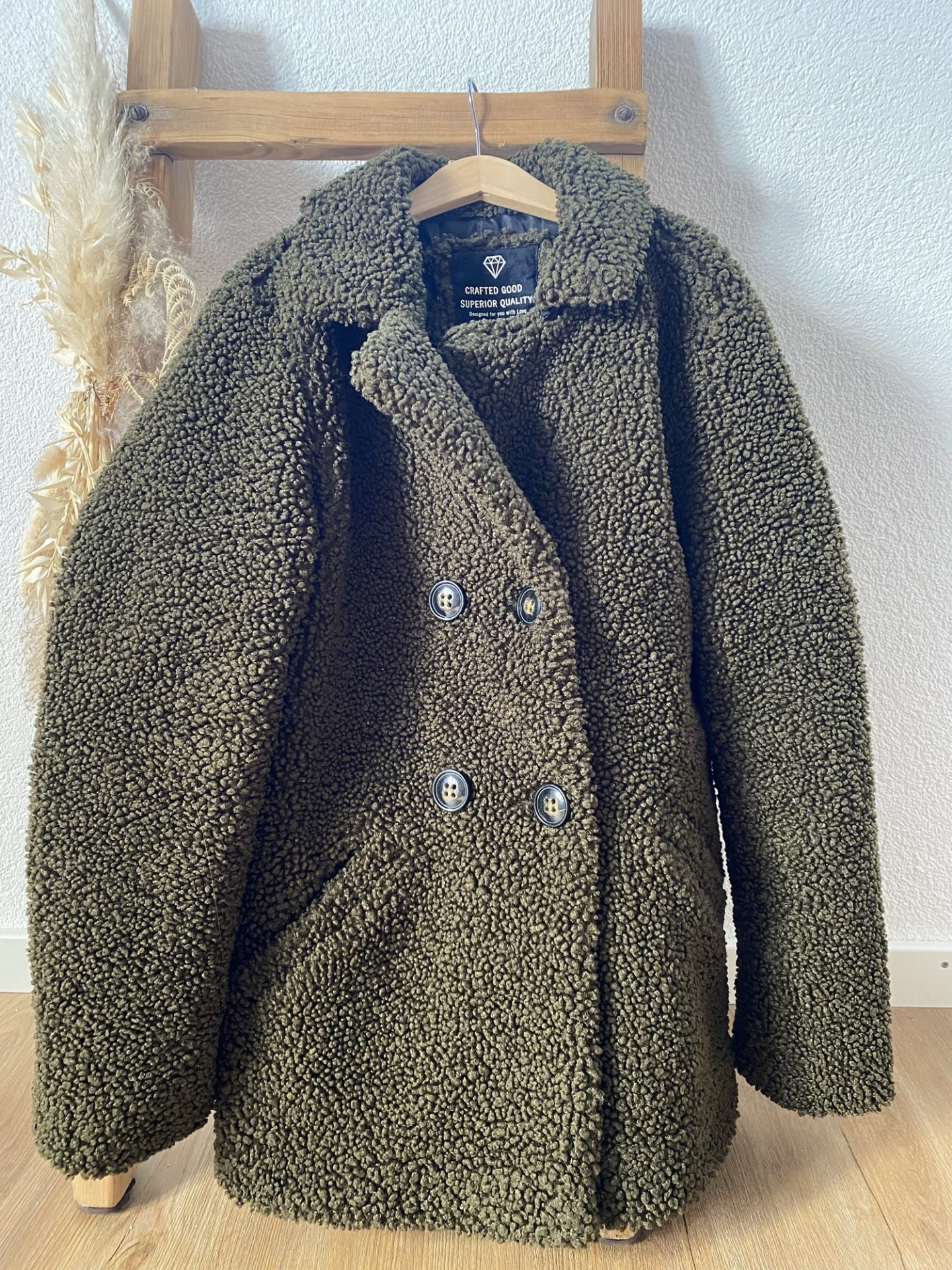 Plüschmantel khaki