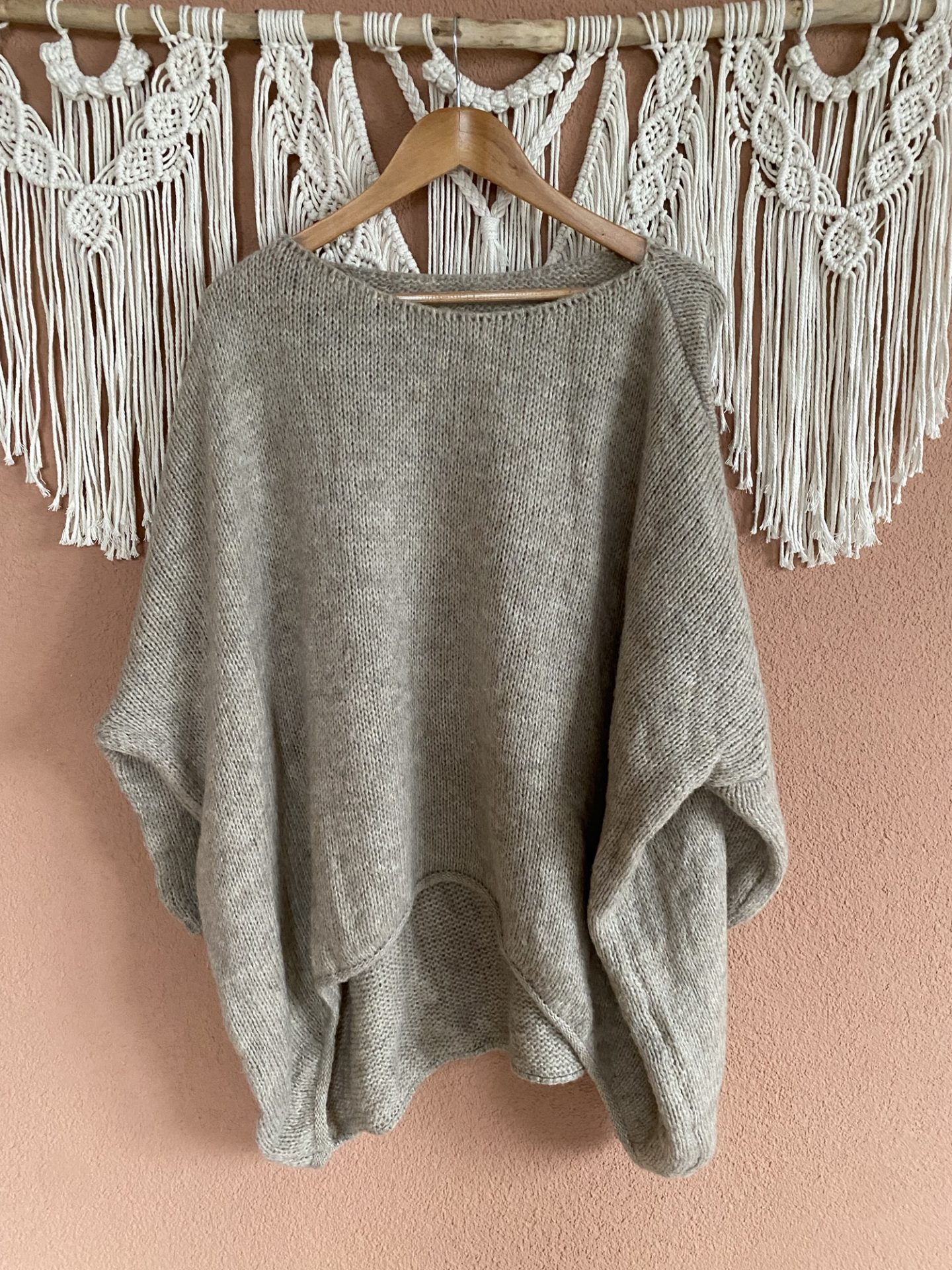 Strickpulli stone Frau