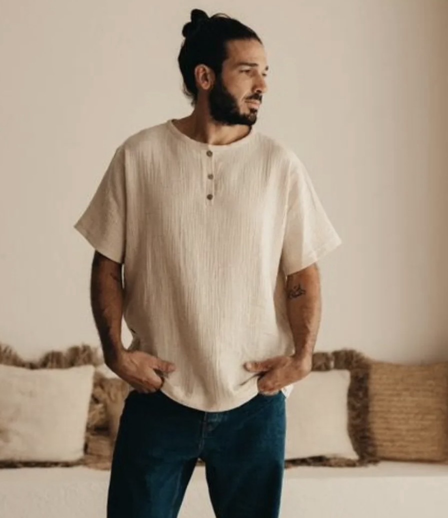 Musselin Shirt dunkelbraun
