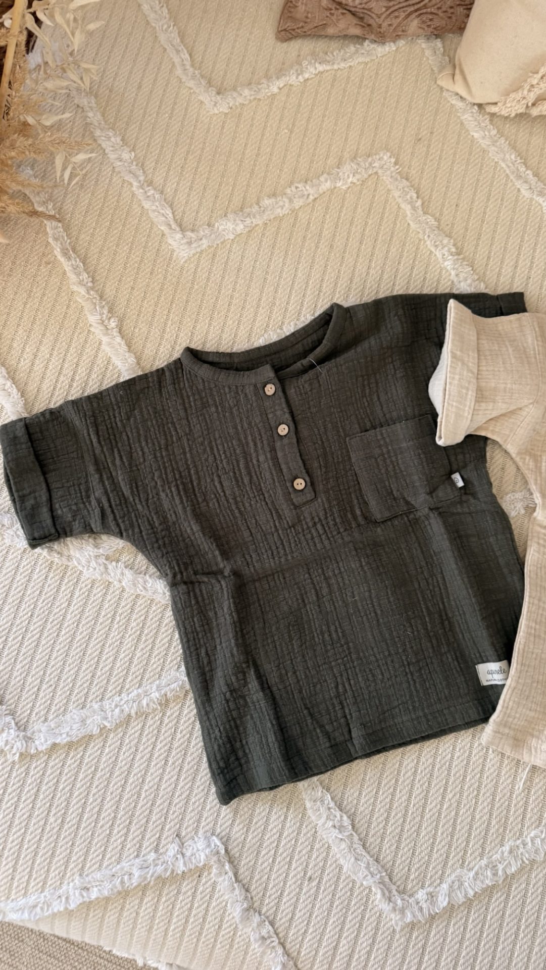 Musselin Shirt dunkelbraun